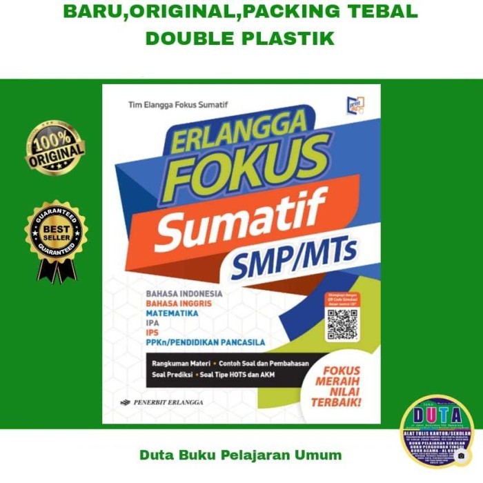 Buku Soal Latihan Ujian Smp Kelas 9 Erlangga Fokus Sumatif Smp Mts Termurah 100 % Original