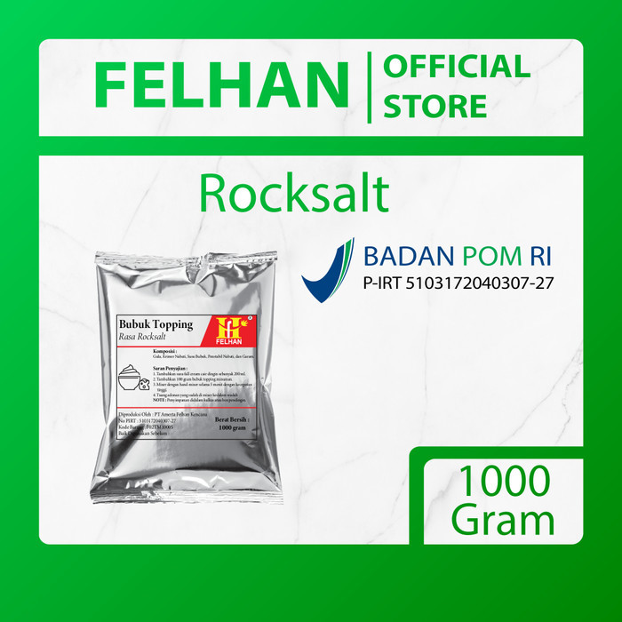 

Promo!! Felhan - Bubuk Topping Minuman Rocksalt (1000 Gram)