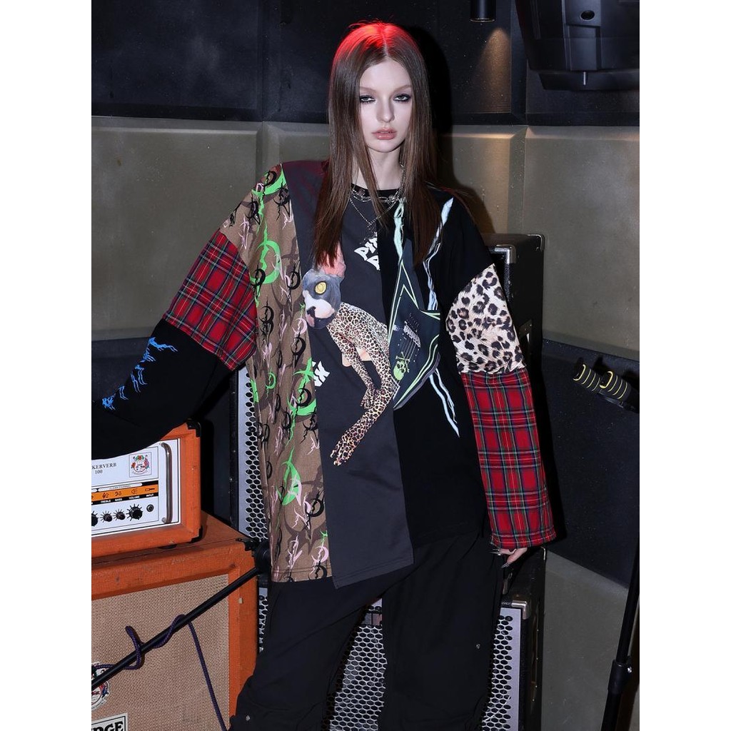 Jahitan Batu Sphinx Kamuflase Bulan Elektrik T Baju Kaos