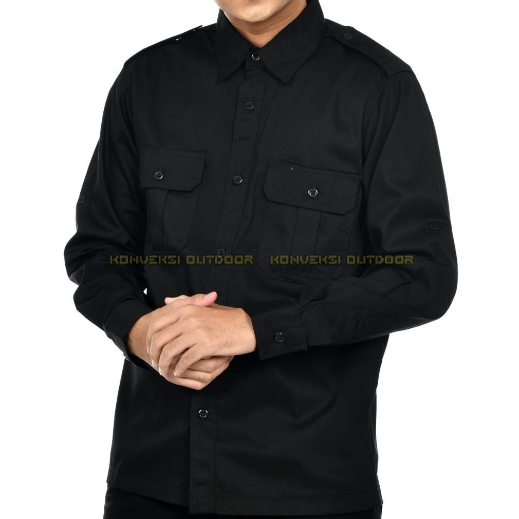 Viral Flase Baju Kemeja Pdl Lapangan Outdoor Indoor Pria Lengan Panjang - Seragam Kerja Kantor Group