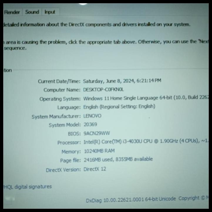 LAPTOP LENOVO G40-70 RAM 10GB HDD 500GB CORE I3 HASWELL DOUBLE VGA