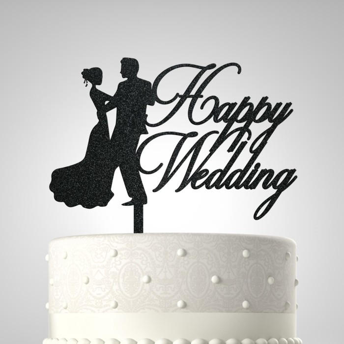 Happy Wedding Acrylic Cake Topper