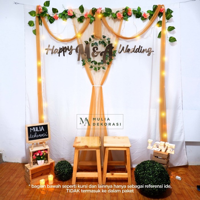 Dekorasi Lamaran Tunangan Backdrop Nikahan PhotoBooth DIY Akad Nikah F