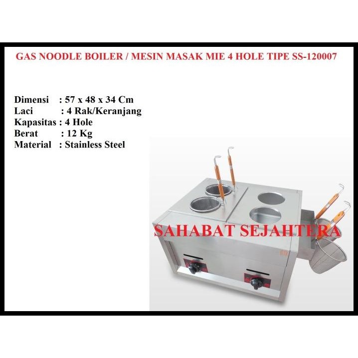 GAS NOODLE BOILER 4 HOLE - SERAFIM - SS-120007