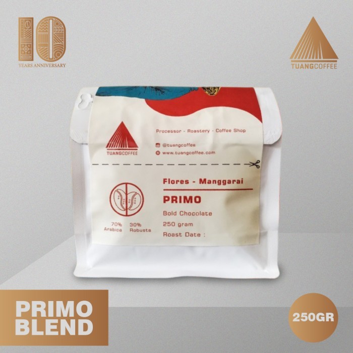 

Roasted Bean Primo Blend Tuang Coffee (Arabica Dan Robusta) 250Gr