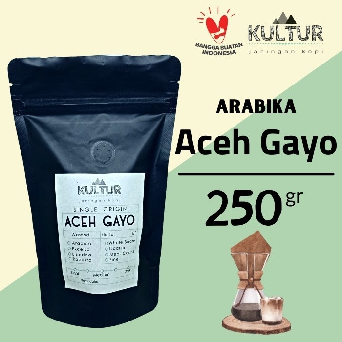 

Coffee Bean Biji Kopi Arabika Aceh Gayo Premium 250 Gr