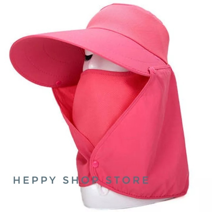 Topi Pantai Wanita Topi Lebar Anti Uv Topi Nippon Masker Cream