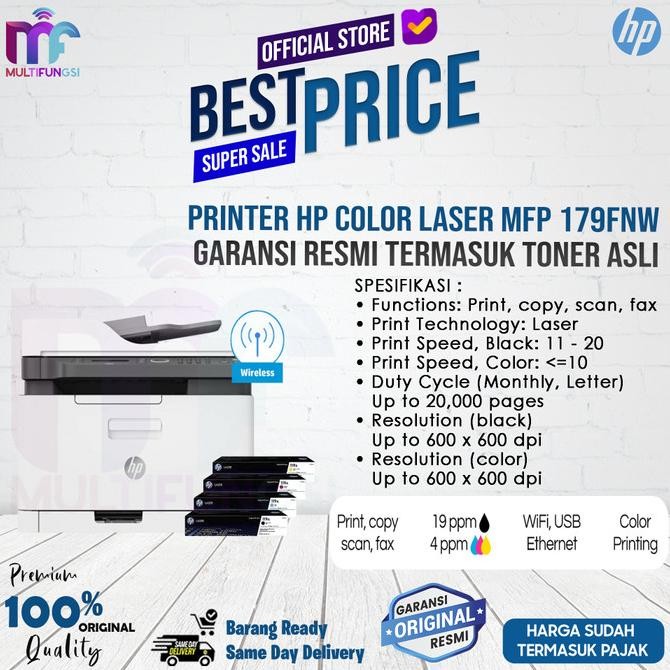 

Printer HP Color Laser MFP 179fnw - Garansi Resmi