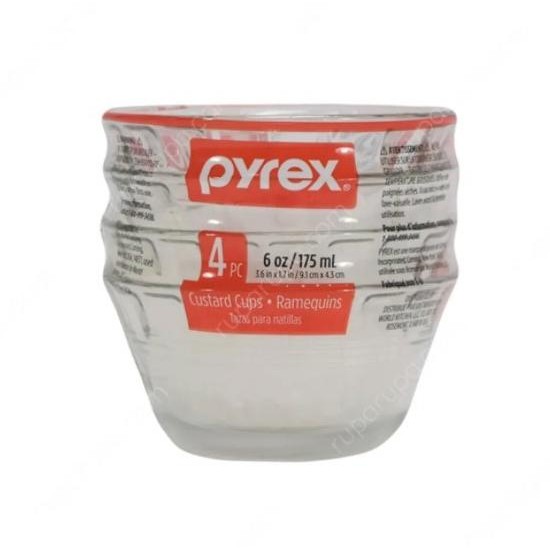 Ready Mangkok Kaca Microwave Oven Pyrex Set Mangkuk Kaca 175 Ml 4 Pcs