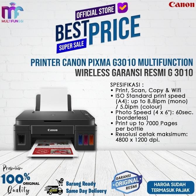 

Printer Canon Pixma G3010 Multifunction Wireless Garansi Resmi G 3010
