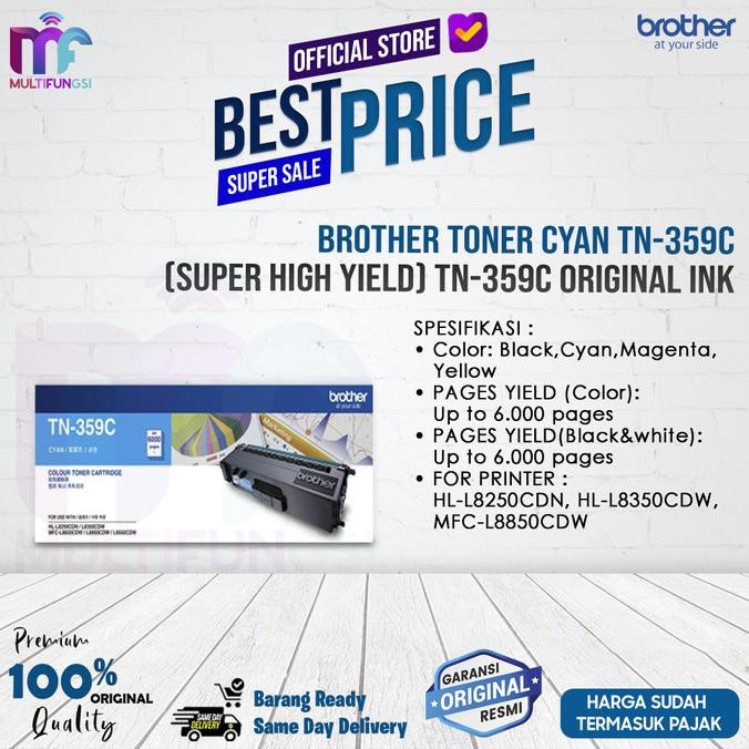 

Brother Toner Cyan TN-359C (Super High Yield) / TN-359 C Original Cyan