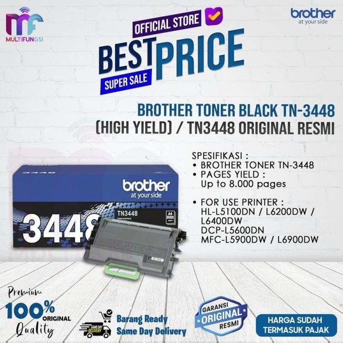 

Brother Toner Black TN-3478 (Super High Yield) / TN3478 Original Resmi