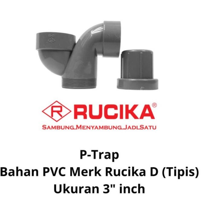 Ready P Trap P-Trap Ptrap 3" Inch Pvc Rucika D