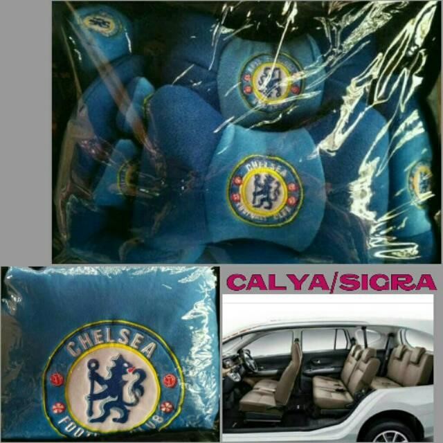 Sarung Jok Full Set Mobil Calya/Sigra Motif Club Bola Chelsea
