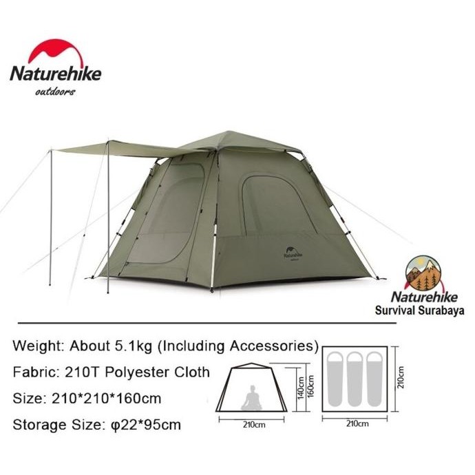 Tenda Automatic Ango 3 Naturehike Nh21Zp010