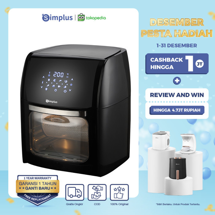 

TERBARU Simplus Air Fryer Low Watt Multifungsi Tanpa Minyak Untuk Goreng Panggang Dan Bakar Dengan