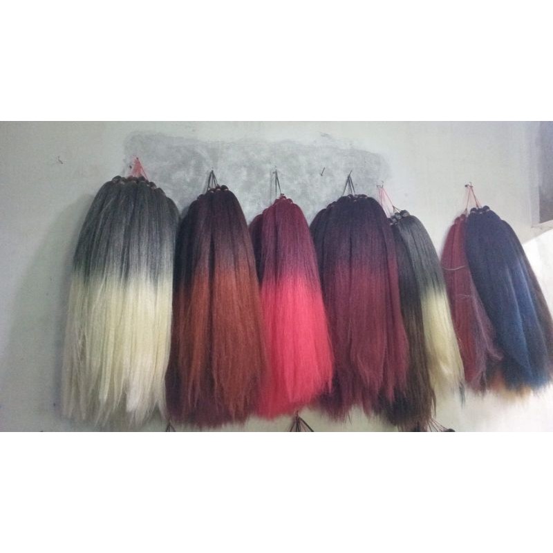rambut cemara 2 warna/rambut cemara ombre