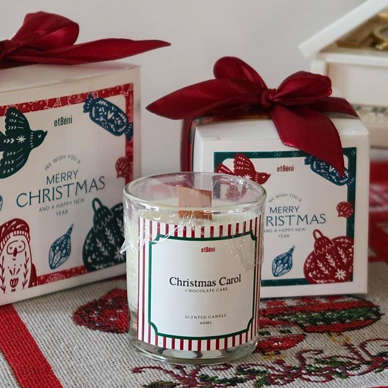 

etBeni Christmas Hampers Aromatic Scented Candle | Holly GIFTSET | Hampers Natal