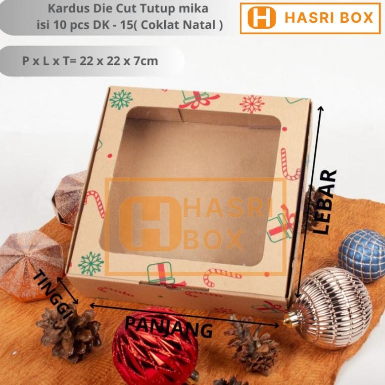 

CR - (10 Pcs) Kotak Kue Box Cake Lapis Legit Fruitcake Dus Natal 22x22x7cm Packaging Hampers Christmas TERLARIS
