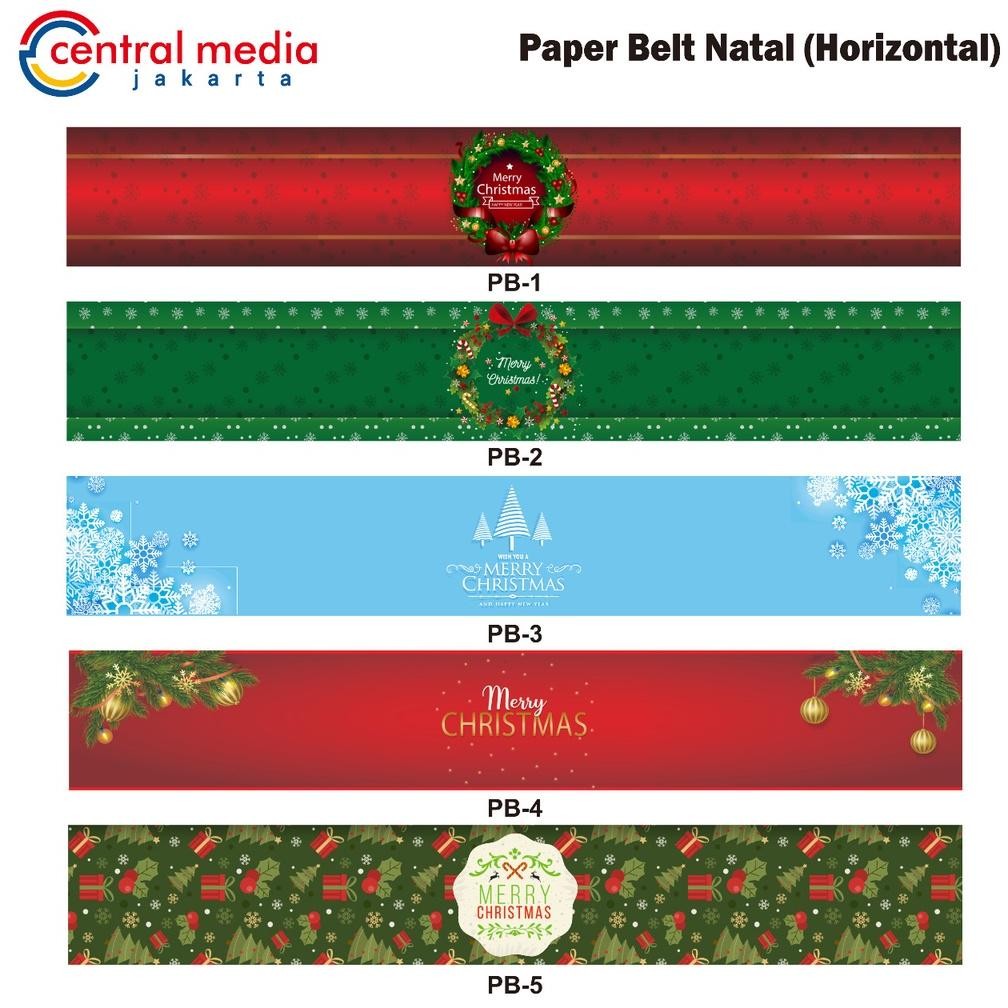 

CR - Paper Belt Christmas isi 50 Pcs Packaging Sleeve Natal Label Box Dus Hampers Kue Natal TERLARIS