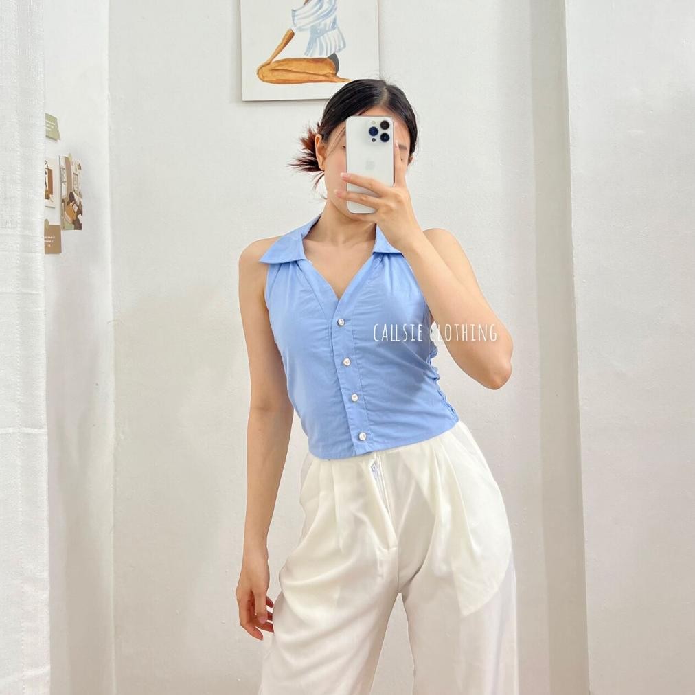 

CR - [ callsie ] - GEE HALTERNECK TOP (XS-S) atasan wanita / crop top / korean top / summer top / baju pantai / baju pendek wanita / sexy / party top / trendy / street style / cewe mamba / cewe kue / cewe bumi / hot top / baju seksi rompi wanita / vest