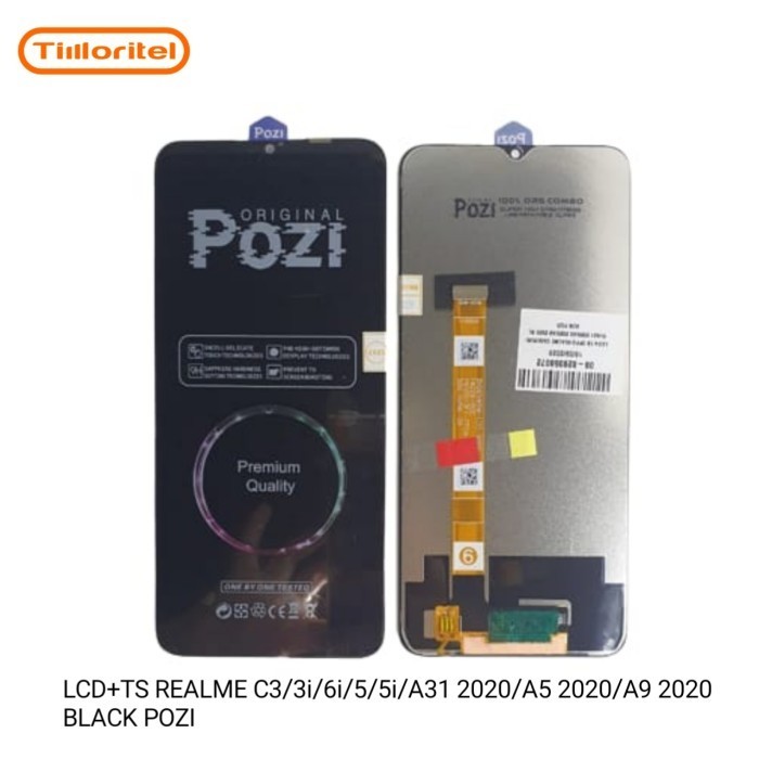 TERBARU - LCD+TS OPPO REALME C3/3I/6I/5/5I/A31 2020/A5 2020/A9 2020 BLACK POZI
