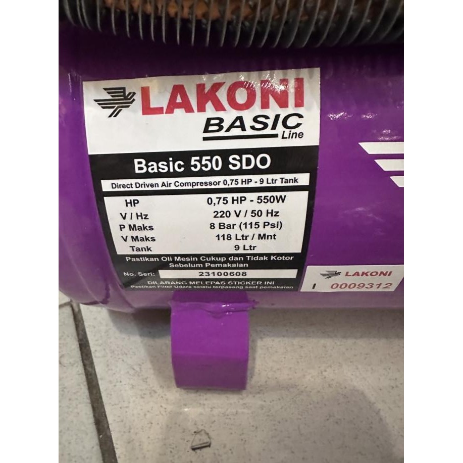 kompresor lakoni 0.75hp BASIC 550 SDO