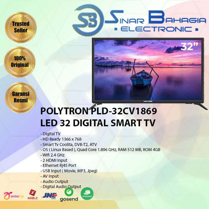 POLYTRON PLD-32CV1869 LED 32 DIGITAL SMART TV (NEW) (KHUSUS BANDUNG)
