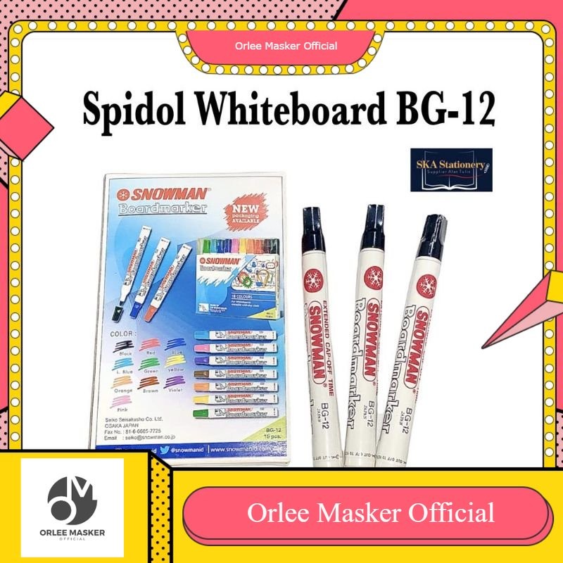 

spidol whiteboard snowman (1pcs) bg12 original