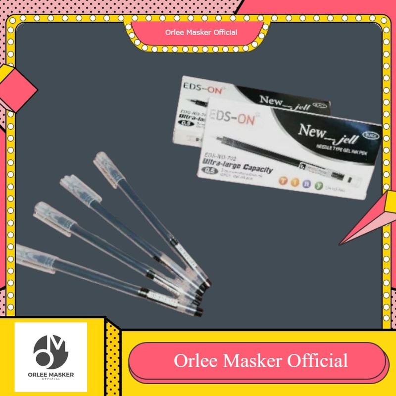 

Bolpen New Gel EDS-ON Harga 1 Pak (Isi 12 Pcs) 0,5mm Tinta Hitam, Viral Favorit Sekolah dan Kantoran dan Orlee