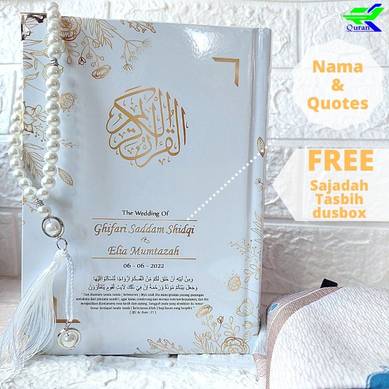 Quran Custom Nama Mahar Alquran Seserahan Nikah Alquran Dan Tasbih Seserahan Pernikahan