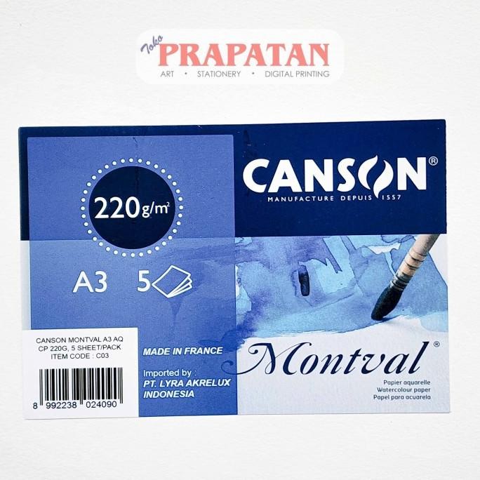 

BARU CANSON MONTVAL WATERCOLOR PAPER A3 220GSM | KERTAS CAT AIR