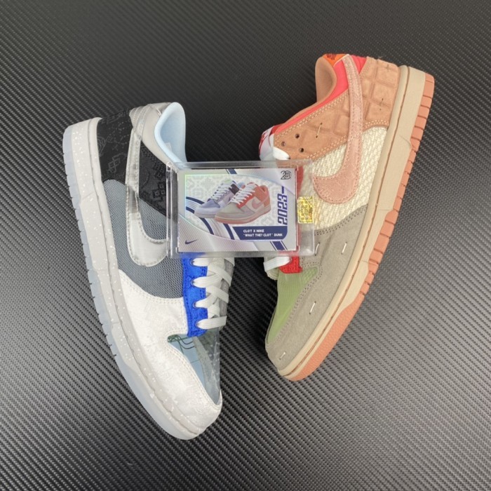 CLOT x Nike Dunk Low SP With Trading Card 'What The'