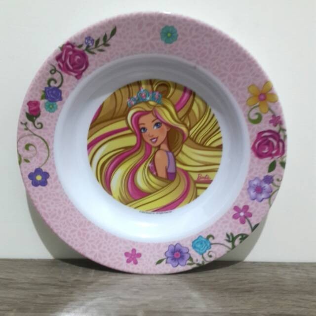 LS869 PIRING MELAMIN MAKAN ANAK BARBIE DREAM 9 ONYX