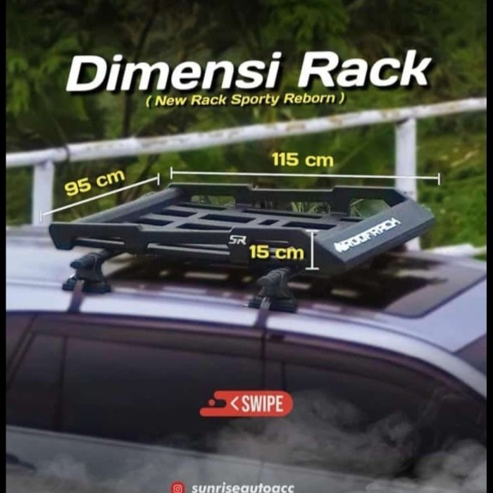 ROOF RACK BAGASI ATAS MOBIL ISUZU PANTHER+CROSS BAR MEREK RHINORACK