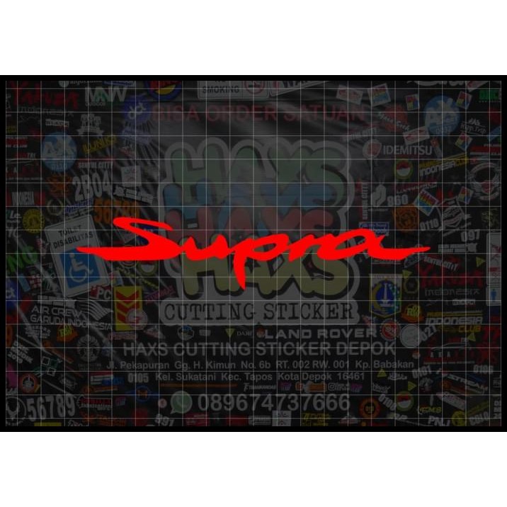 GRATIS ONGKIR CUTTING STICKER TULISAN SUPRA UKURAN 15 CM 