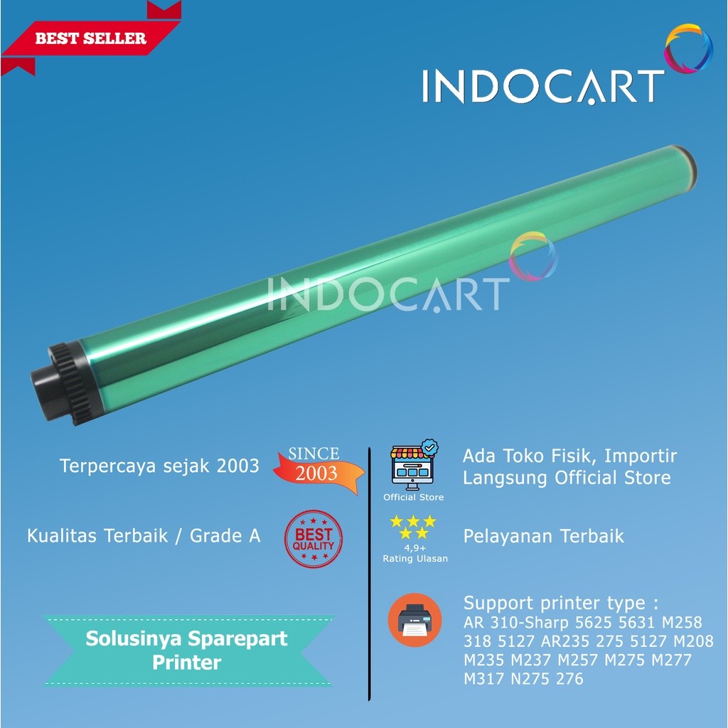 IndoCart OPC Drum Glossy AR 310 MX 237-Sharp AR 235 237 275 5127 5625 5631 6020 6023