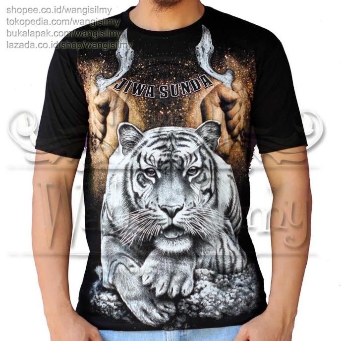 Paling Populer  Kaos 3D Macan, Kaos Macan 3D, Kaos Tema Binatang, Kaos Maung Bodas