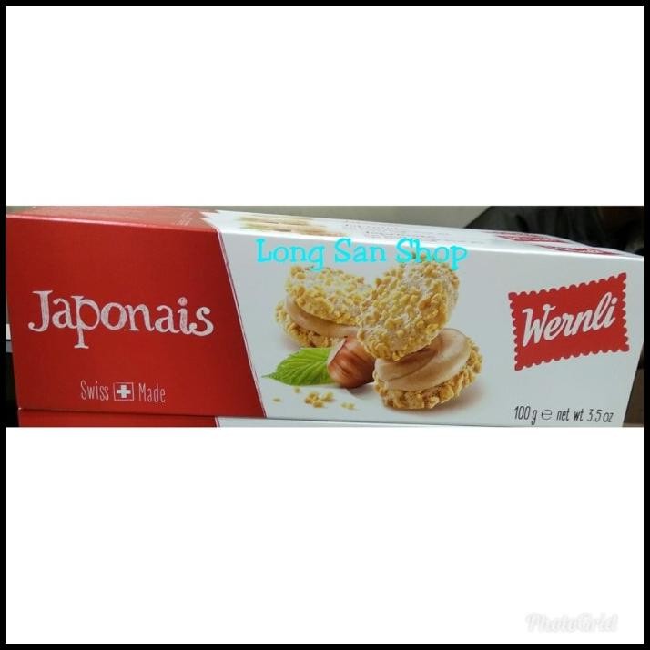 

Promo!! Wernli Japonais - Biskuit Almond Lapis Krim Kacang Hazelnut