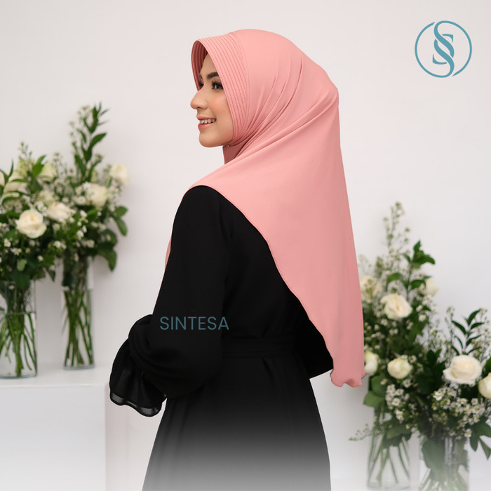 Jilbab Bergo Hamidah Jersey Instan Pet Busa Antem Hijab Instant Size L #Original