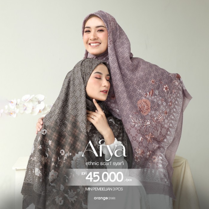 Segiempat Motif Jumbo Afya Ethnic Scarf Syar'I #Original
