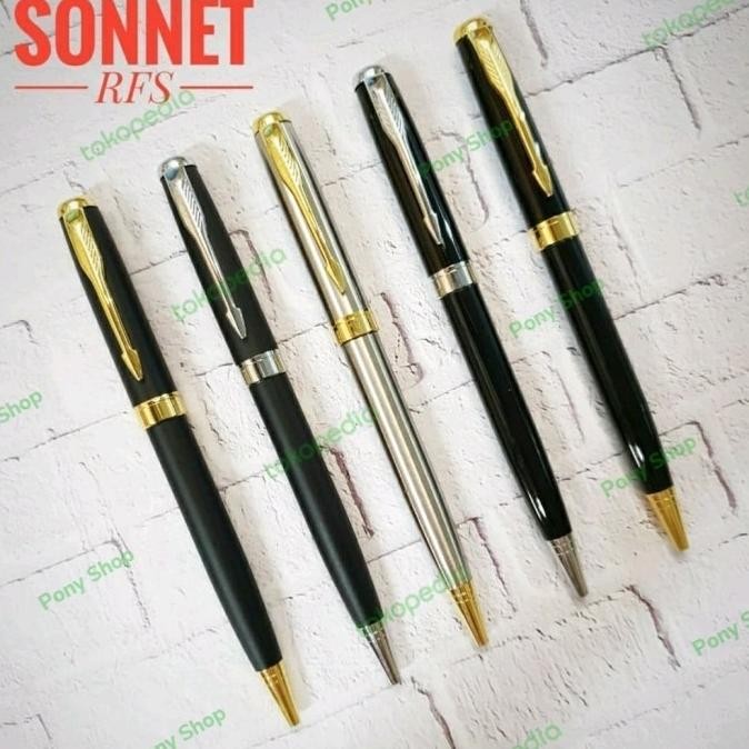 

Terlaris ! Pulpen Promosi Sonnet RFS With Print UV 1 warna 1 sisi
