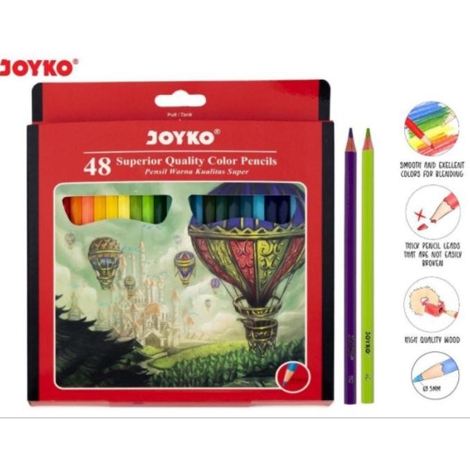 

New Arrival ! Pensil Warna JOYKO 48 Warna Panjang Balon Udara