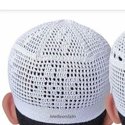 TERLARIS peci kopiah rajut yaman Madinah handmode - putih 2