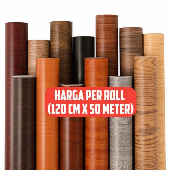 PER ROLL Stiker kayu PVC Sheet Sticker Pelapis Furniture 12050m