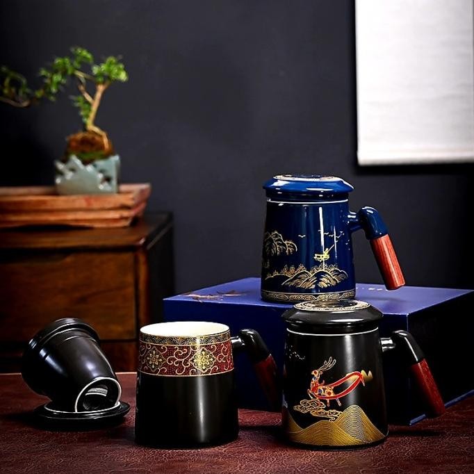 

Sale! Mug Chinese Tea Set Saringan Teh Gelas Keramik Motif China Souvenir