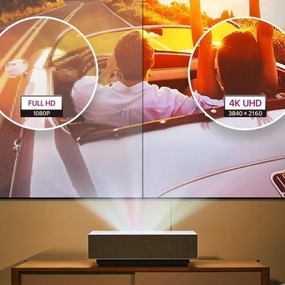 Projector Ust Laser Uhd 4K Lg Cinebeam Hu715Qw Garansi Lg Indonesia Terbaru 100 % Original