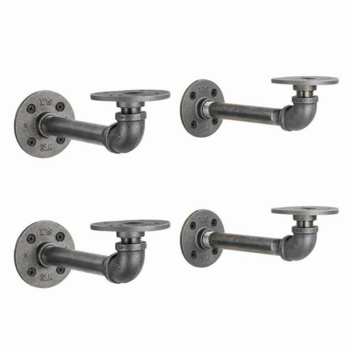 pipa besi bracket industrial / bracket besi untuk rak hambalan