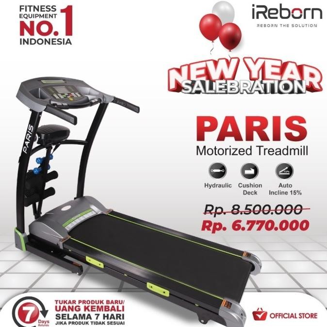 NEW Treadmill Elektrik Alat Fitness IReborn Paris