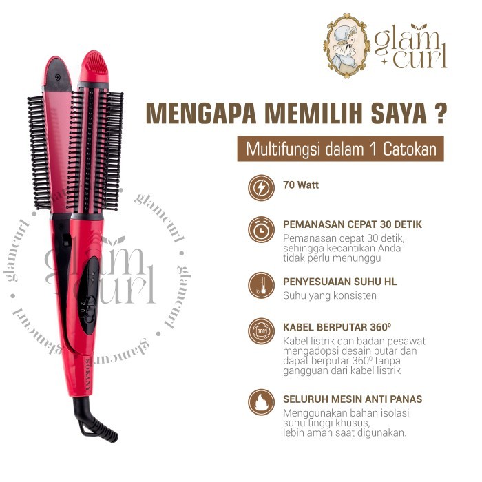 Catok Sokany Brush / Catok Brush 2In1 / Sisir Blow Tourmaline Cerac